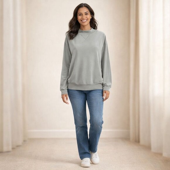 Club Monaco Oversized Soft Minimalist Lounge Top Light Green Satin Detail Small - Picture 4 of 11